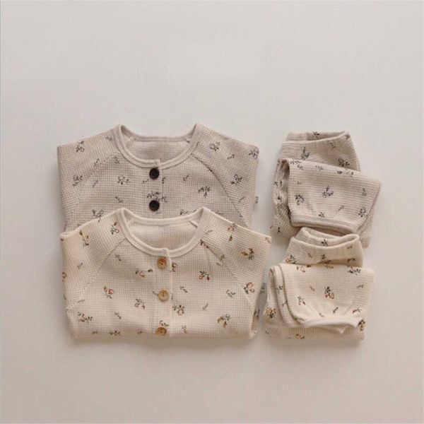 Nette Kleinkind Baby Kleidung Sets 2 stücke Mode Mädchen Jungen Langarm Taste Tops + Leggings Hosen Baby Set Outfits 0-24M