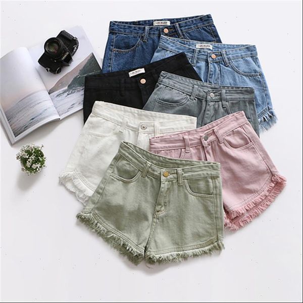 

7 women shorts colors tassel denim short jeans for bottoms female high waist feminino large size, White;black