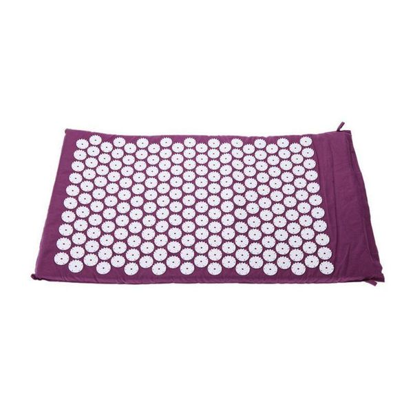 

massage gun carpet mat for acupressure acupuncture yoga + carry bag purple