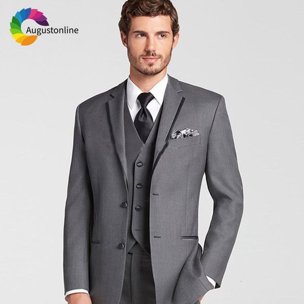 

men's suits & blazers italy style custom made grey men for wedding 3 pieces pants vest man jacket slim fit groom tuxedos prom, White;black