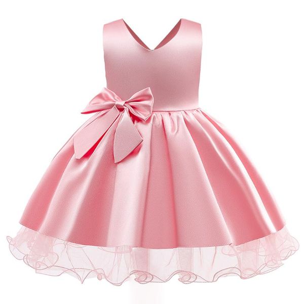 

girl's dresses baby girl dress 0-10 years children's sweet bowknot puffy net gauze princess catwalk wedding party ball, Red;yellow