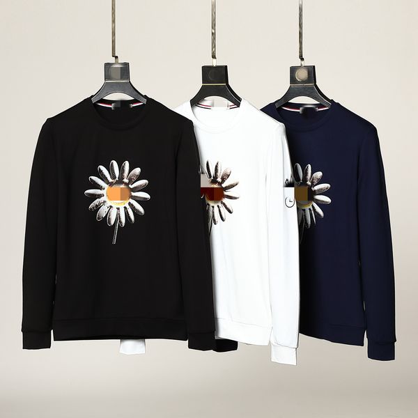

luxury france men's sweatshirts designer brand couple sweatshirt base shirt pullover long sleeve round neck ladies chrysanthemum print, Black