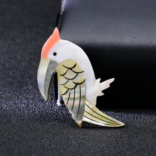 

pins, brooches grade natural shell woodpecker brooch elegant bird pins for women animal jewelry accessories, Gray