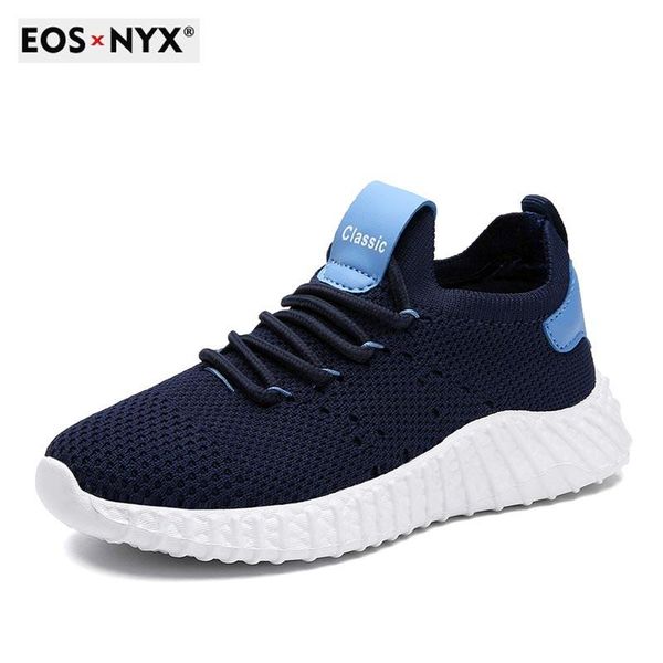 

children casual shoes mesh breathable kids sneakers outdoor light boys sport footwear quality lace-up wear-resisting athletic &, Black