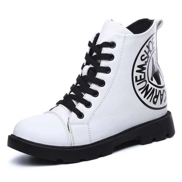 

boots nice women fashion ankle pu shoes leisue lace up, Black