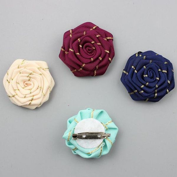 

5pieces/bag wedding groom groomsman boutonniere flower party prom suit corsage size 4.5cm fabric rose brooch flowers decorative & wreaths