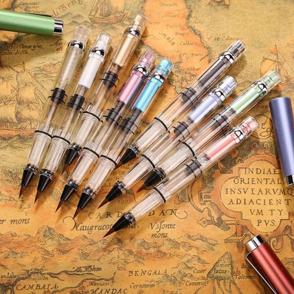 

colorful piston pen brush fountain for students office pens