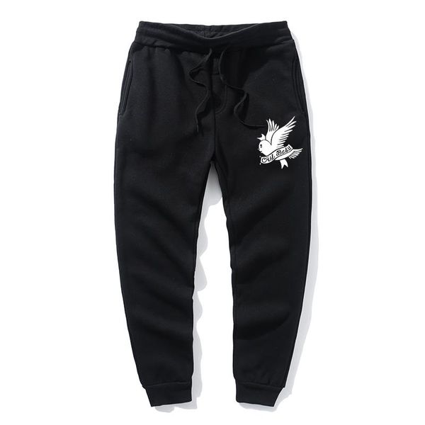 

men's pants 2021love lil.peep women's multi-pocket hip hop jogging clothes bird print sweatpants, Black