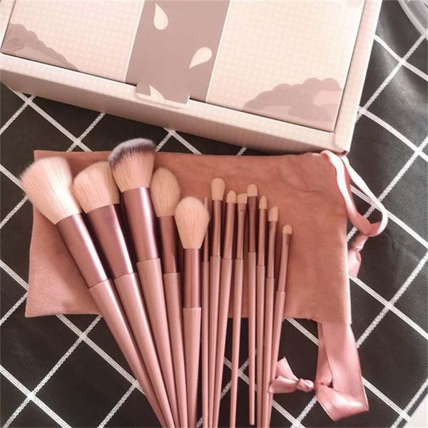 

makeup brushes 13pcs set face eye shadow foundation powder eyeliner eyelash lip make up brush beauty tool with bag