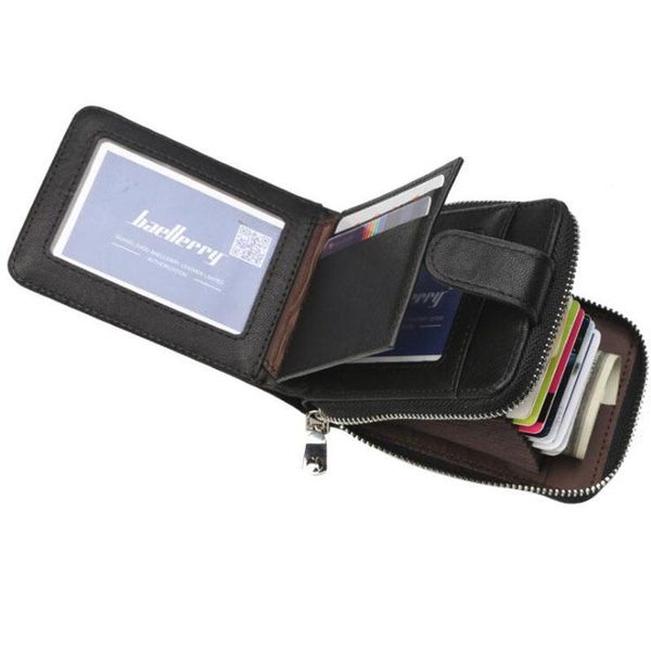 

wallets luxury men casual men's wallet quality leather 3 folds male purse with po holder short for man, Red;black