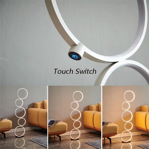 

nordic led floor lights ring touch switch art interior decoration home lamp standing for living room lighting lamps