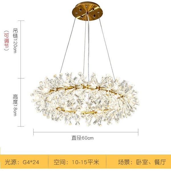 

pendant lamps postmodern light luxury living room crystal chandelier nordic designer model restaurant bedroom net red round