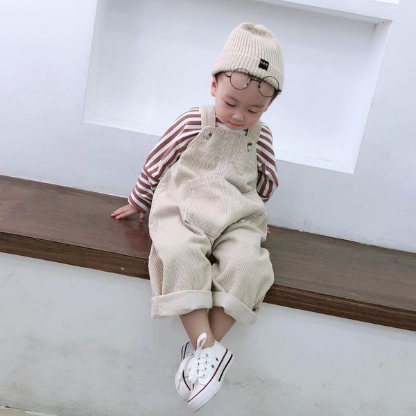 

baby suspenders pants 2021 spring and autumn boys corduroy overalls girls infants children's casual solid jumpsuit trousers jumpsuits, Blue