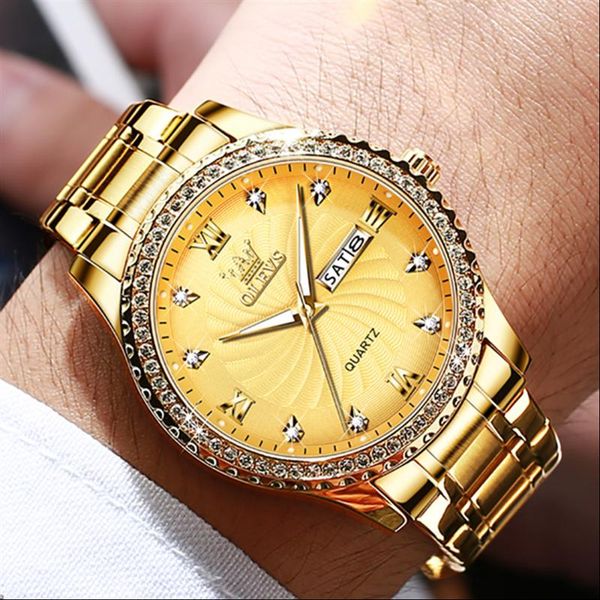 

wristwatches luxury men gold watch waterproof stainless steel classic date business diamond dial fashion mens quartz reloj, Slivery;brown
