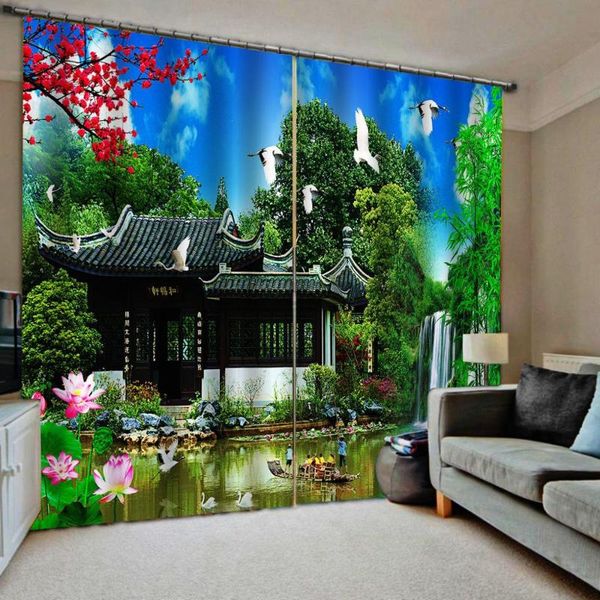 

curtain & drapes nature scenery curtains 3d blackout for living room bedding cotinas para sala