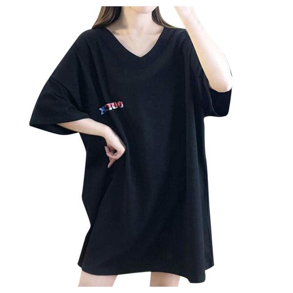 

women's t-shirt summer solid color v-neck 2021 casual tee shirts backless loose elegant harajuku y2k female pullover, White
