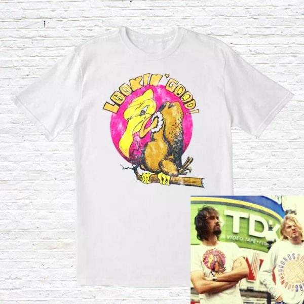 

lookin' good t-shirt (worn by krist novoselic / grunge / 90s), White;black