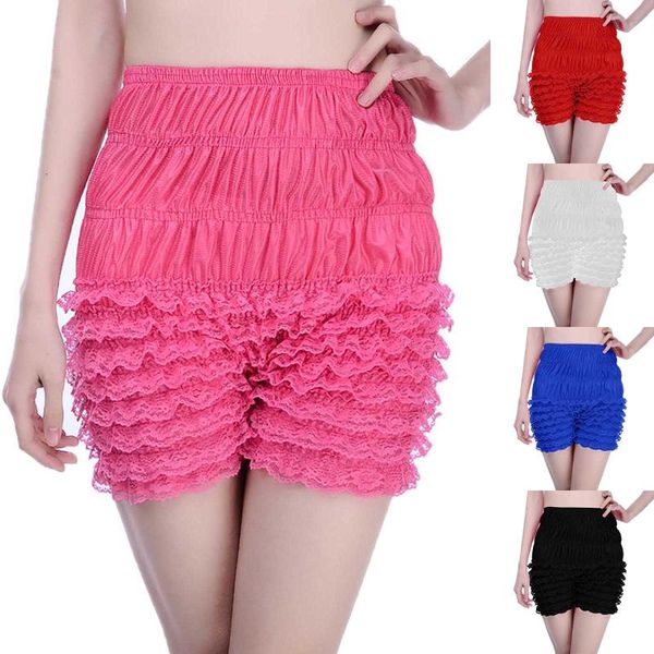 

women's shorts zevity summer fashion lace leggings multi-layer causal bloomers pants ropa mujer verano 2021, White;black