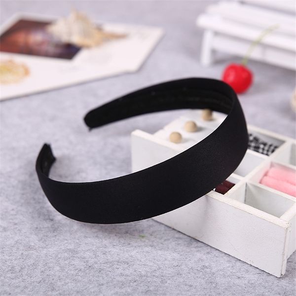 

sSMO accessories wide cloth art bag cloth satin belt 2.8cm thick monochrome light plate hair bandaccessories dbands hairband headband hea, Silver