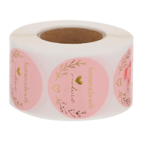 

gift wrap 1 roll homemade with love sealing stickers floral self-adhesive