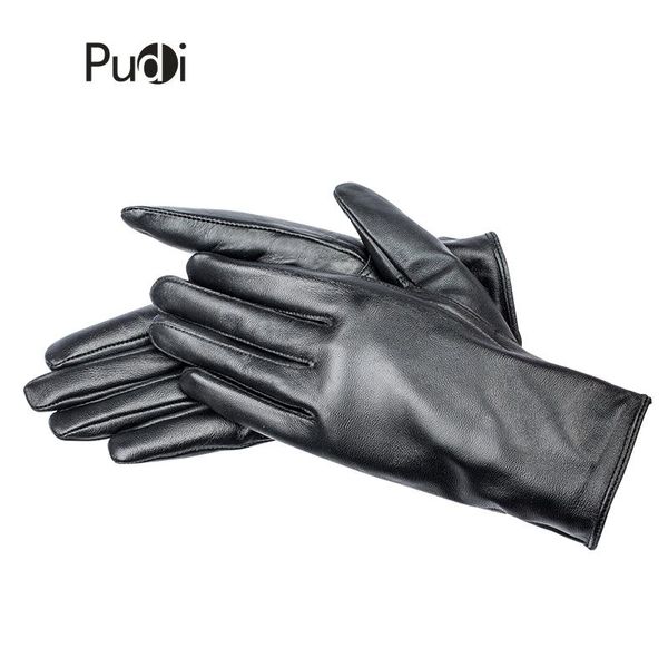 

fingerless gloves pudi gl811 genuine leather black sheep fashion brand for men, Blue;gray
