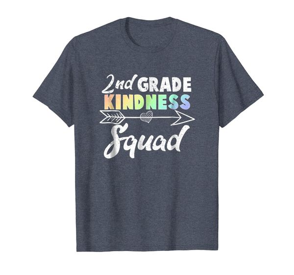 

teacher team shirt - 2nd grade kindness squad rainbow gift, White;black