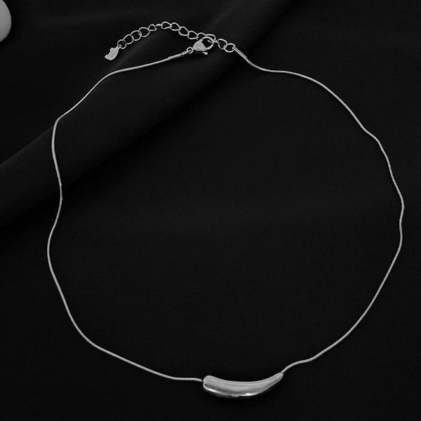 

pendant necklaces silver necklace collarbone geometric titanium steel chain snake