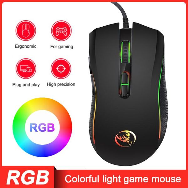 

mice led rgb wired gaming mouse 3200dpi 7 button usb pro gamer pc optical for mac windows computer laptop
