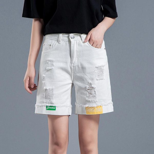 

the hole denim shorts female high waist slacks pants wild students dd69 women's jeans, Blue