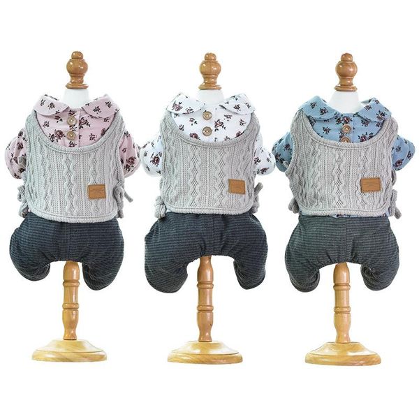 

dog apparel est warm clothes four feet pet jumpsuits for autumn and winter outwear thick two pcs set clothing jumpsuit