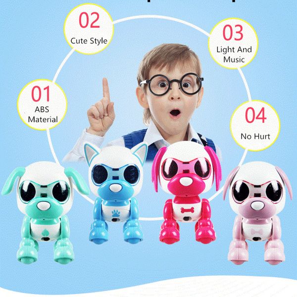 

Mini robot dog With LED Eyes Intelligent talking walking Electronic Puppy Pets Cartoon Toy Interaction animals machine Kids Toys, With retail box