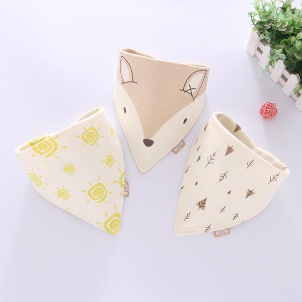 

bibs & burp cloths baby kids triangle double cotton feeding bib apron pocket infant boys girls cloth banana