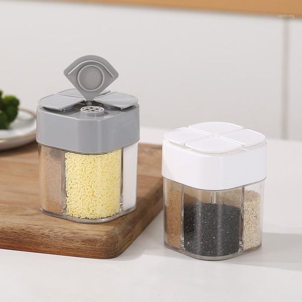 

storage bottles & jars seasoning box multi compartments spice sugar salt pepper bottle cumin powder container kitchen supplies
