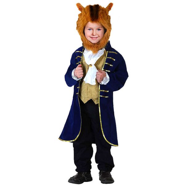 

kids beast costume halloween cosplay party prince dress up q0910, Blue