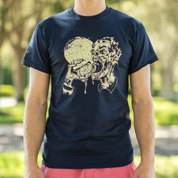 

zombie burger t-shirt | mens short sleeve graphic t-shirt, White;black