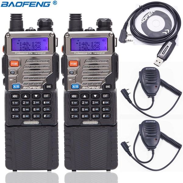 

walkie talkie 2pcs baofeng uv-5re 8w high power powerful 3800mah uhf vhf long range hiking uv5re cb portable ham two way radio