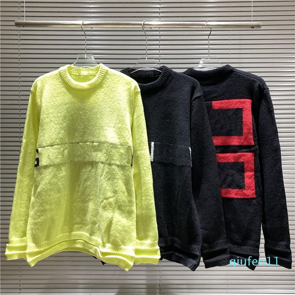 

21ss designers sweaters luxury mens womens chest letter print man paris fashion tee tees street long sleeve luxurys black white, White;black