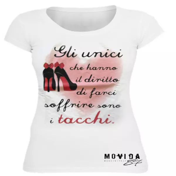 

T-Shirt Lady NightLife 87 heels, White;black