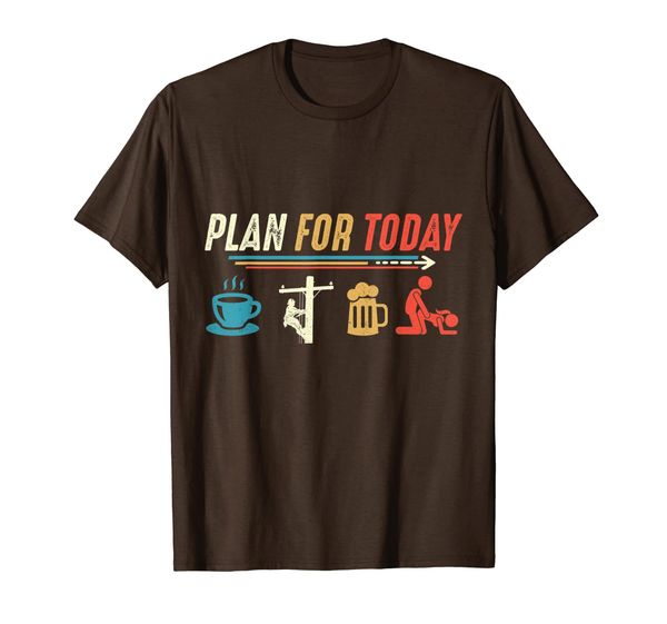 

plan for today coffee lineman job beer make love t-shirt, White;black