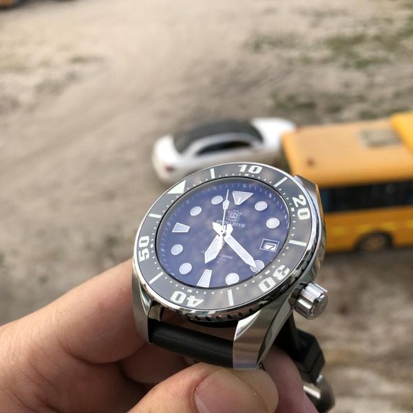 

wristwatches steeldive 1971 200m dive watch 316l steel mechanical auomatic original japan nh35a diving sapphire crystal c3 lumins, Slivery;brown