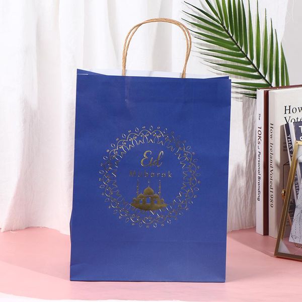 

gift wrap eid mubarak ramadan bag supplies blue disposable party