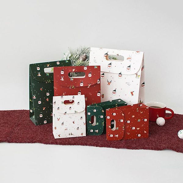 

gift wrap 5pcs/lot christmas portable flip boutique packaging bags diy candy cookies decoration