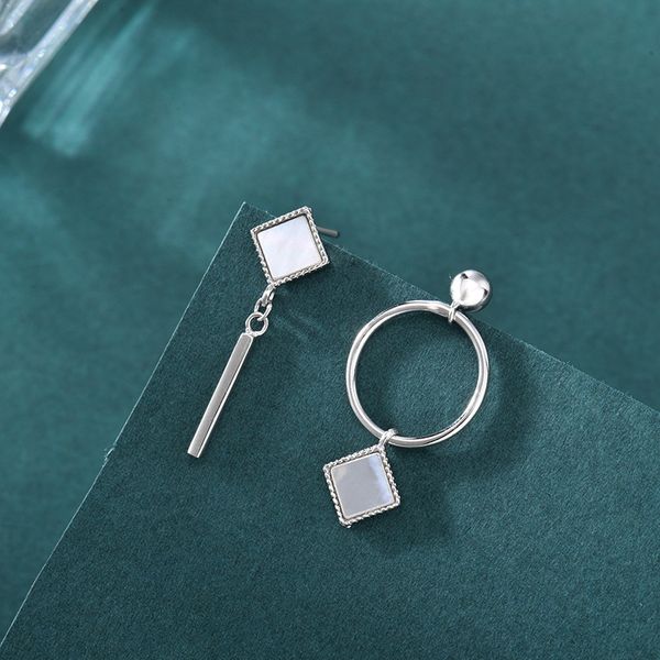 

han yi s925 sier fritillaria earrings geometric female japan and south korea light luxury fashion minority design, Golden