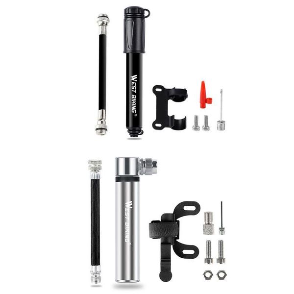 

bike pumps 100psi high pressure pump bicycle basketball mini inflatable portable cycling tire inflator with hose