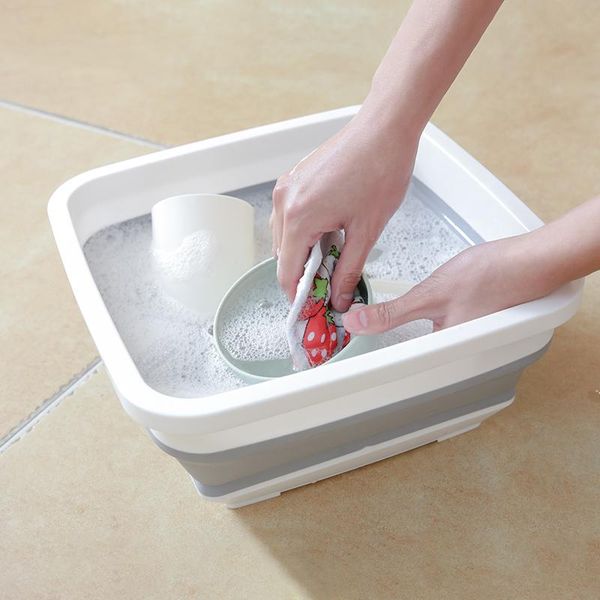

silicone bucket folding camping washbasin foldable basin fishing car outdoor water household buckets