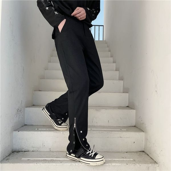 

men's pants korean straight slim fashion black casual men streetwear hip-hop personality trousers mens suit m-2xl 6cr7