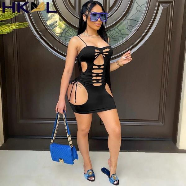 

casual dresses women backless hollow off shoulder drawstring bodycon birthday party club outfit 2021, Black;gray