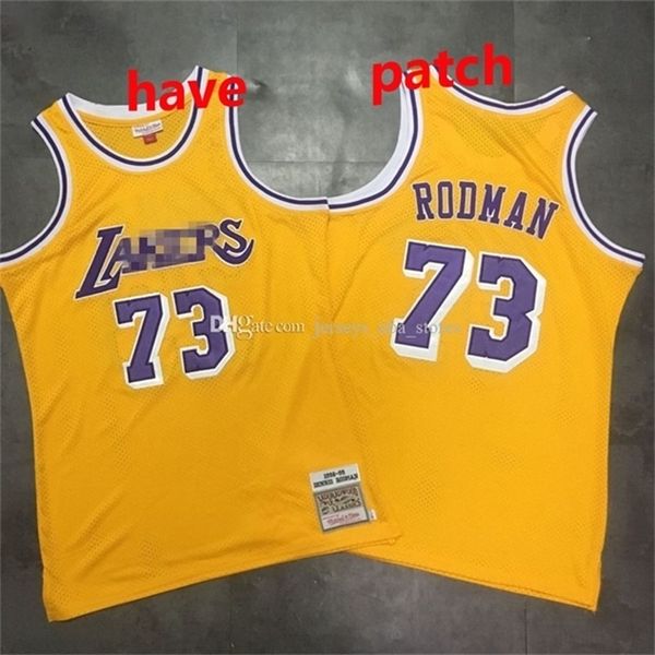 

09men vintage los angeles\rlakers\r73 rodman mitchell & ness gold hardwoods classics 1998-99 swingman jersey 01, Black