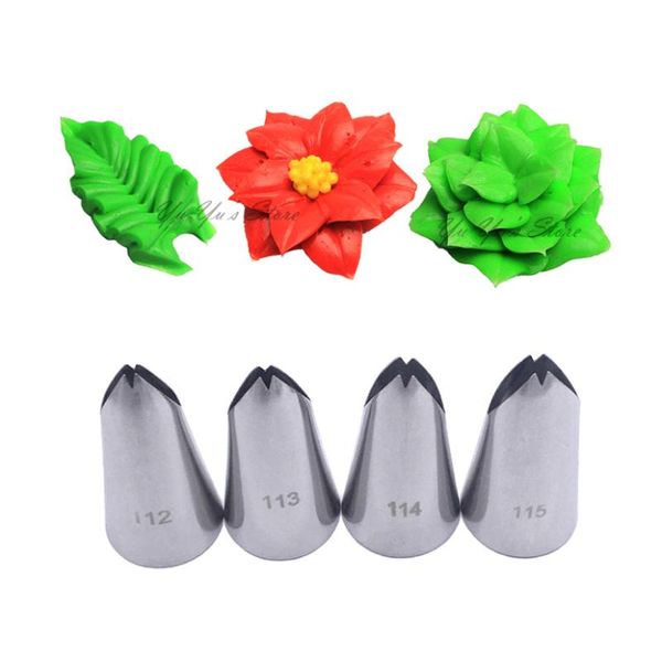 

baking & pastry tools wholesale 10 pcs/lot leaf tips stainless steel icing piping nozzles cake decorating tip sets cupcake