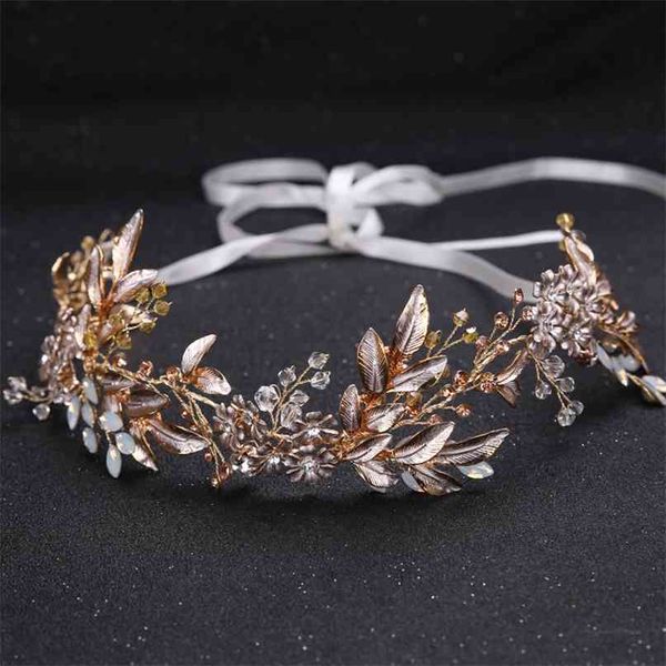 

wedding hair accessories gold headband for woman bride flowers head band ornament vintage bridal headpieces tiaras and headdress 210707, Silver